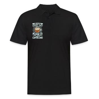 Souriez avec un cappuccino - Polo Homme - noir - Devant - Kai (181cm)