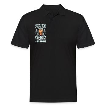 Souriez avec Café Frappé - Polo Homme - noir - Devant - Kai (181cm)