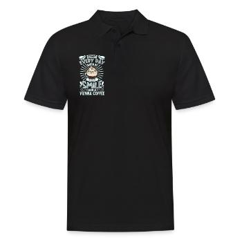 Souriez avec le café de Vienne - Polo Homme - noir - Devant - Kai (181cm)