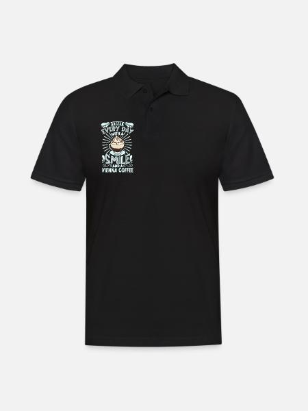 Smile with Vienna Coffee - Men's Polo Shirt - black