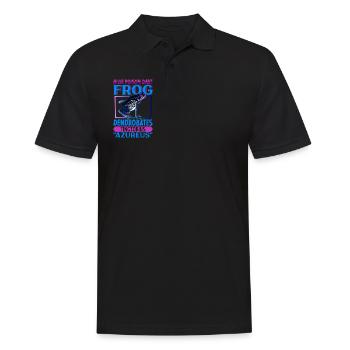 Blauer Pfeilgiftfrosch - Männer Poloshirt - Schwarz - Vorne - Kai (181cm)