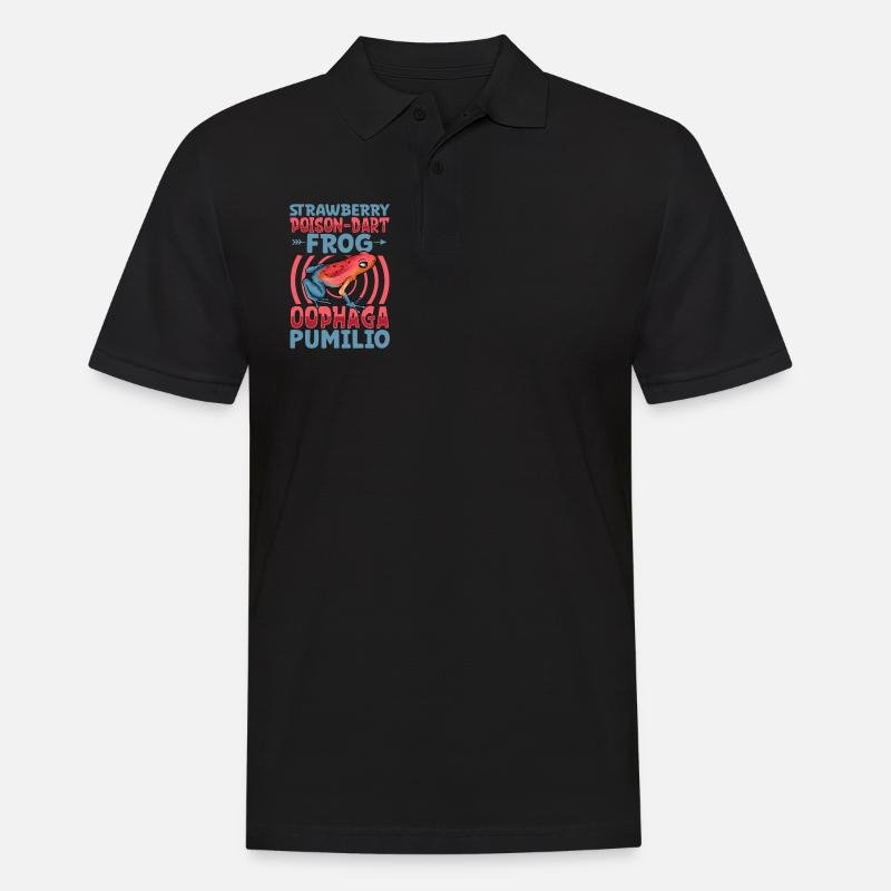 Erdbeerfröschchen - Männer Poloshirt - Schwarz