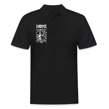 Zuhause - Braque d'Auvergne - Männer Poloshirt - Schwarz - Vorne - Kai (181cm)