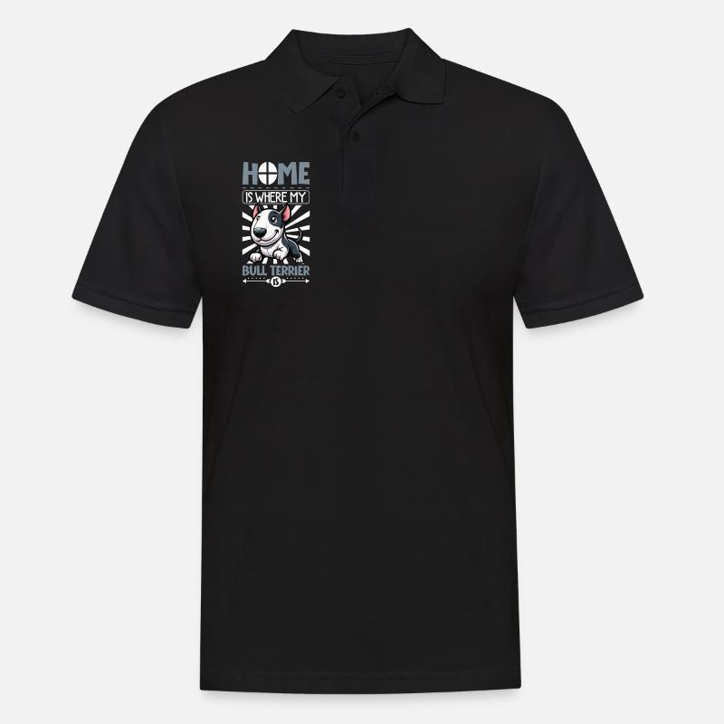Zuhause - Bullterrier - Männer Poloshirt - Schwarz