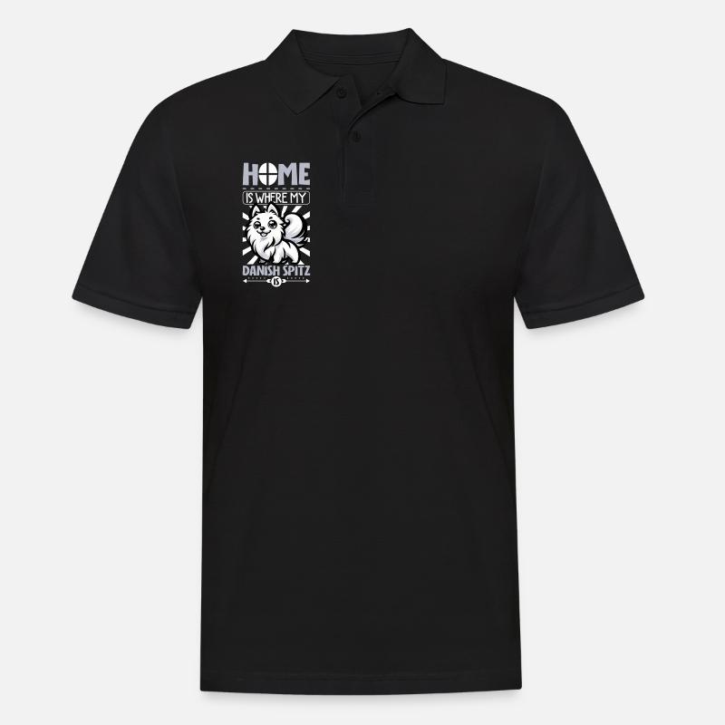 Zuhause - Dänischer Spitz - Männer Poloshirt - Schwarz