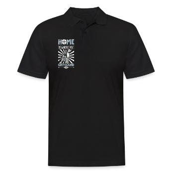 Zuhause - Greyhound - Männer Poloshirt - Schwarz - Vorne - Kai (181cm)