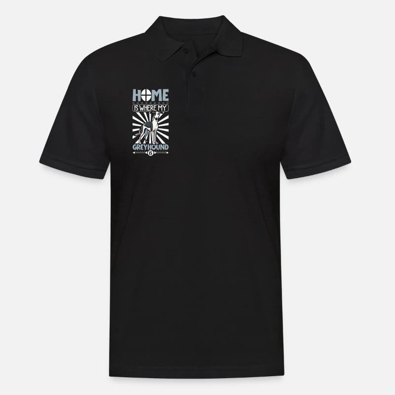 Zuhause - Greyhound - Männer Poloshirt - Schwarz