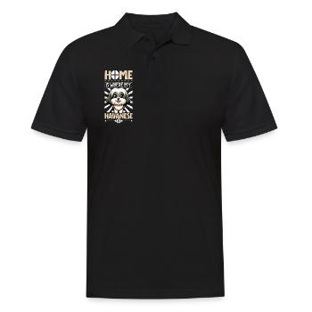 Accueil - Bichon Havanais - Polo Homme - noir - Devant - Kai (181cm)