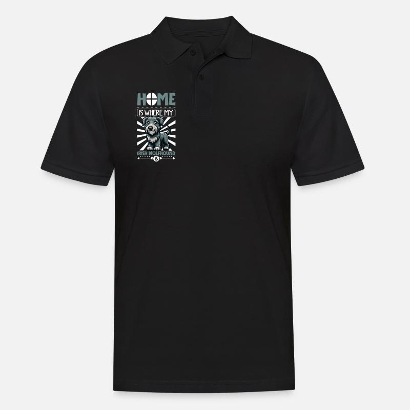 Zuhause - Irischer Wolfshund - Männer Poloshirt - Schwarz