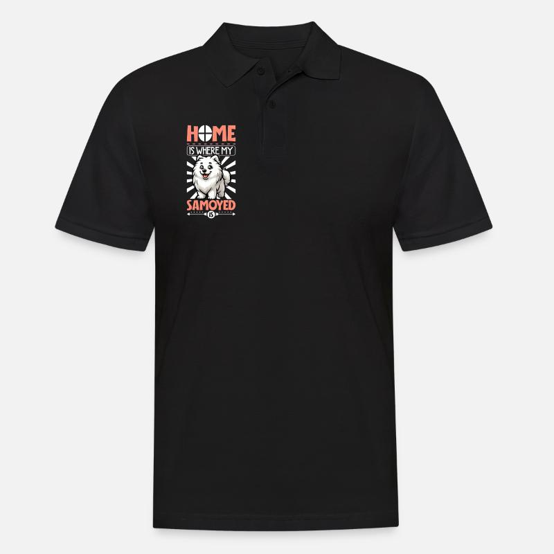 Zuhause - Samojede - Männer Poloshirt - Schwarz