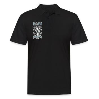 Zuhause - Whippet - Männer Poloshirt - Schwarz - Vorne - Kai (181cm)