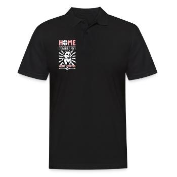 Home - White Shepherd - Men's Polo Shirt - black - Front - Kai (181cm)