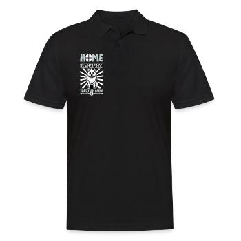 Zuhause - Yakutskaya Laika - Männer Poloshirt - Schwarz - Vorne - Kai (181cm)
