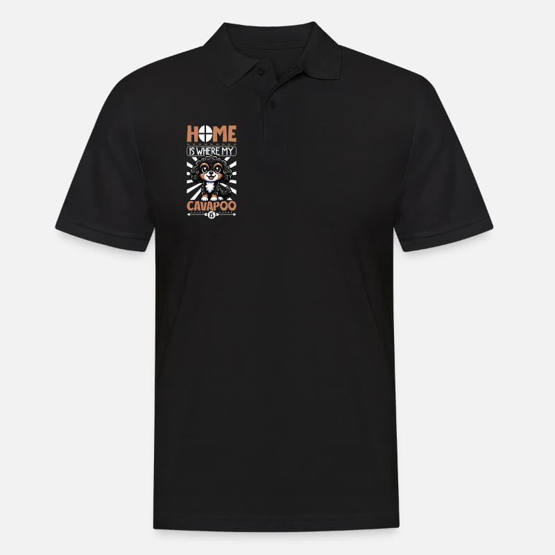 Home - Cavapoo - Men's Polo Shirt - black