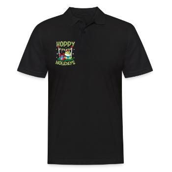 Hoppy Holidays - Weihnachten Frosch - Männer Poloshirt - Schwarz - Vorne - Kai (181cm)
