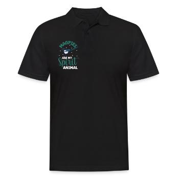 Lieblingstier - Elster - Männer Poloshirt - Schwarz - Vorne - Kai (181cm)