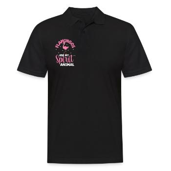 Favorite animal - flamingo - Men's Polo Shirt - black - Front - Kai (181cm)