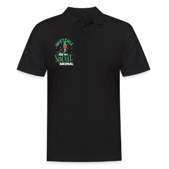 Lieblingstier - Quetzal - Männer Poloshirt - Schwarz - Vorne - Kai (181cm)