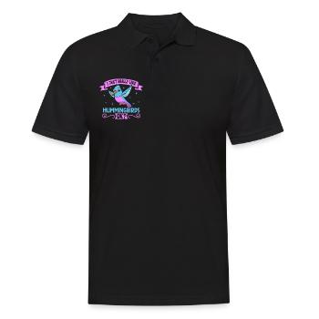 Ich liebe meinen Kolibri - Männer Poloshirt - Schwarz - Vorne - Kai (181cm)