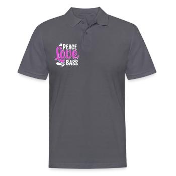 Peace Love Bass - Ingénieur du son - Polo Homme - charbon - Devant - Nico (186cm)