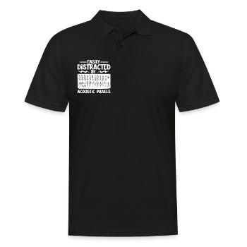 Distrait par le mixeur - ingénieur du son - Polo Homme - noir - Devant - Kai (181cm)