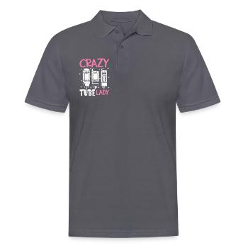 Crazy Tube Lady - Tube Amplifier - Men's Polo Shirt - charcoal grey - Front - Nico (186cm)