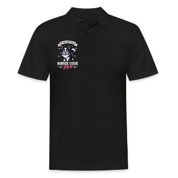 Maman border collie - Polo Homme - noir - Devant - Kai (181cm)