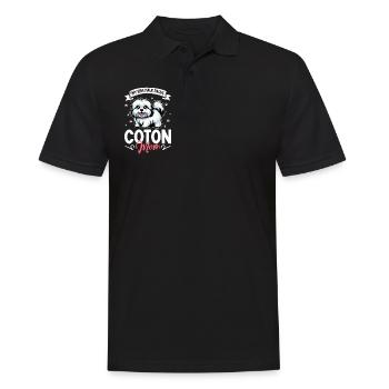 Coton de Tulear Mama - Polo Homme - noir - Devant - Kai (181cm)