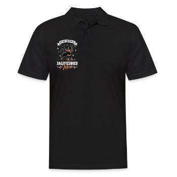 Deutscher Jagdterrier Mama - Männer Poloshirt - Schwarz - Vorne - Kai (181cm)