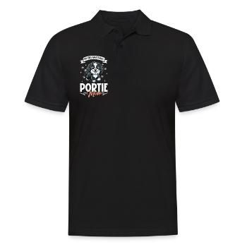 Portugiesischer Wasserhund Mama - Männer Poloshirt - Schwarz - Vorne - Kai (181cm)