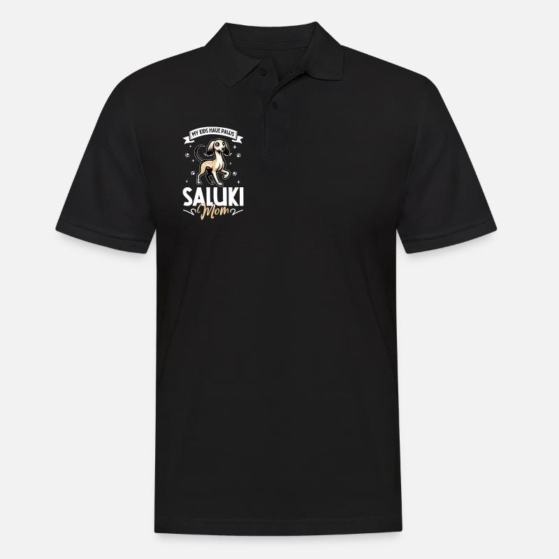 Saluki Mama - Männer Poloshirt - Schwarz