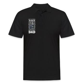 Bergamasker Hirtenhund Papa - Männer Poloshirt - Schwarz - Vorne - Kai (181cm)