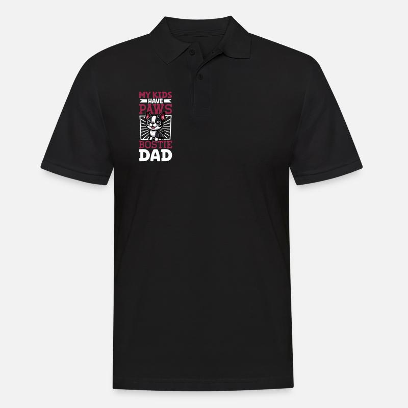 Papa terrier de Boston - Polo Homme - noir