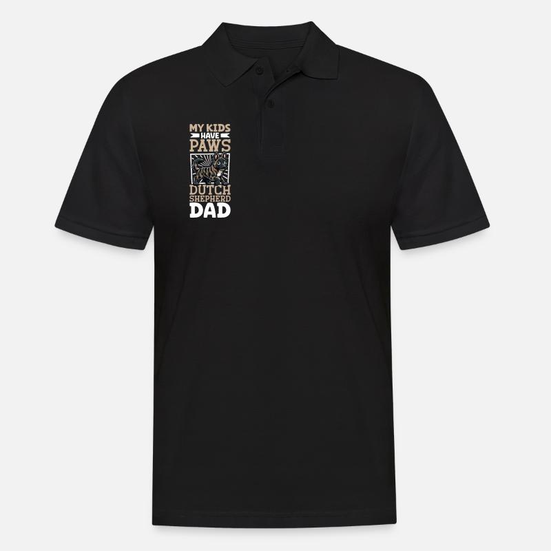 Holländischer Schäferhund Papa - Männer Poloshirt - Schwarz