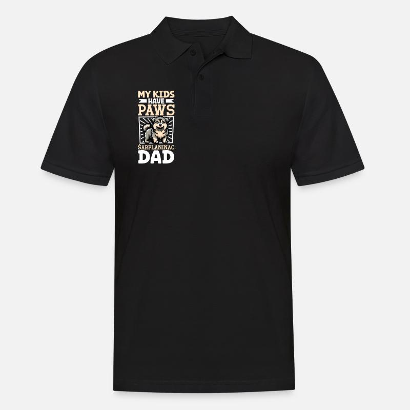 Šarplaninac Papa - Männer Poloshirt - Schwarz