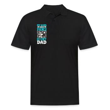 Sibirischer Husky Papa - Männer Poloshirt - Schwarz - Vorne - Kai (181cm)