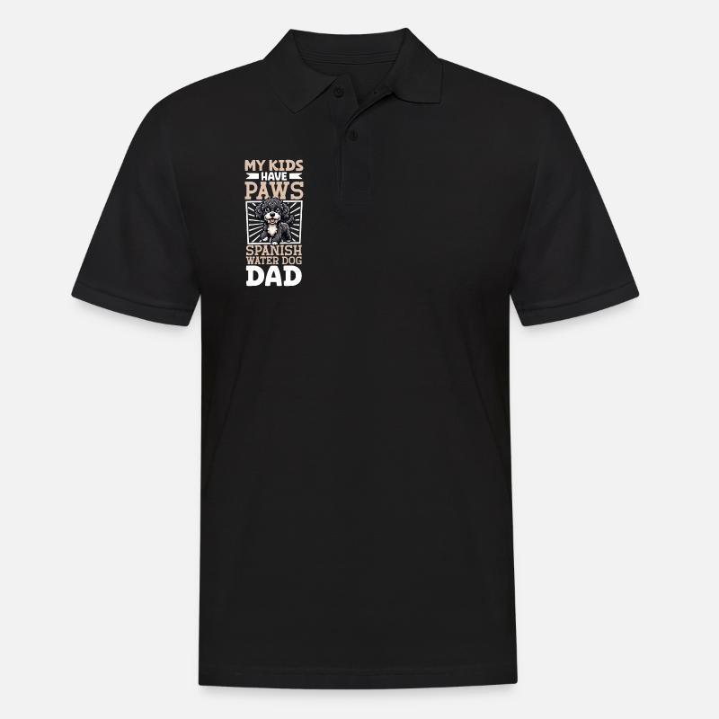 Spanischer Wasserhund Papa - Männer Poloshirt - Schwarz