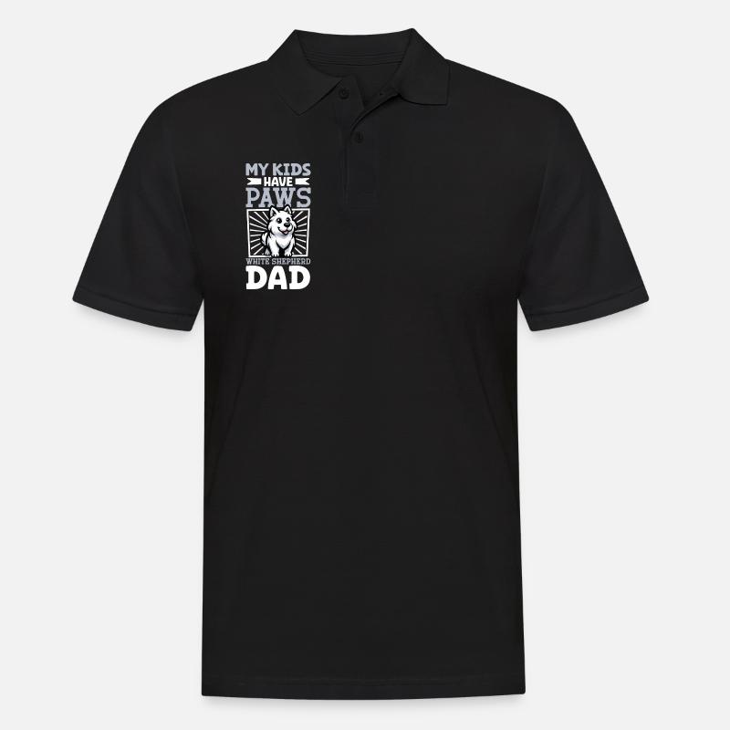 Weißer Schäferhund Papa - Männer Poloshirt - Schwarz
