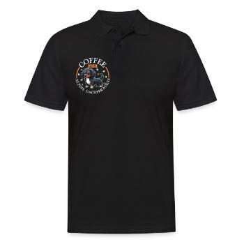 Café et Dachsbracke alpin - Polo Homme - noir - Devant - Kai (181cm)