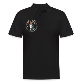 Café et Coonhound anglais américain - Polo Homme - noir - Devant - Kai (181cm)