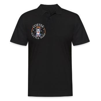 Kaffee und Australian Cattle Dog - Männer Poloshirt - Schwarz - Vorne - Kai (181cm)