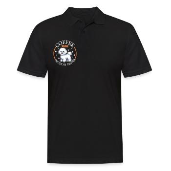 Kaffee und Bichon Frisé - Männer Poloshirt - Schwarz - Vorne - Kai (181cm)