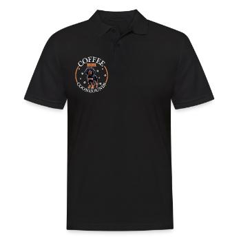 Kaffee und Black and Tan Coonhound - Männer Poloshirt - Schwarz - Vorne - Kai (181cm)