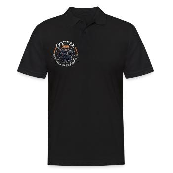 Café et chien d’élan norvégien - Polo Homme - noir - Devant - Kai (181cm)