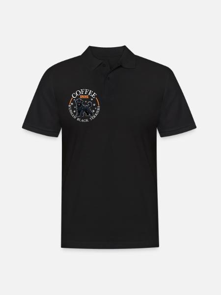 Coffee and Black Russian Terrier - Men's Polo Shirt - black
