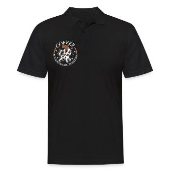 Kaffee und Braque du Bourbonnais - Männer Poloshirt - Schwarz - Vorne - Kai (181cm)