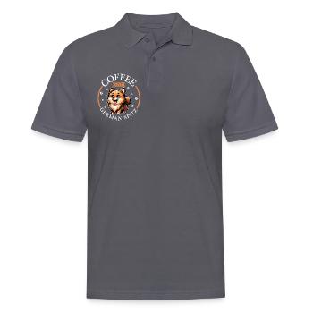 Kaffee und Deutscher Spitz - Männer Poloshirt - Anthrazit - Vorne - Nico (186cm)