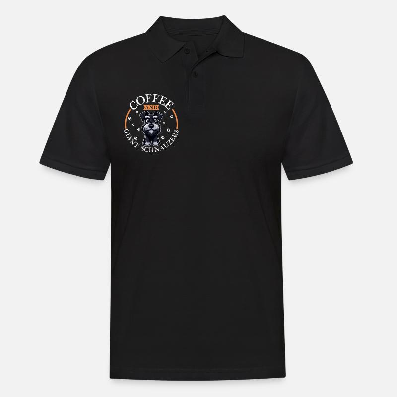 Café et schnauzer géant - Polo Homme - noir