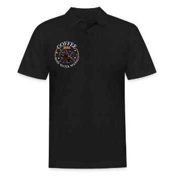 Café et épagneul d’eau irlandais - Polo Homme - noir - Devant - Kai (181cm)