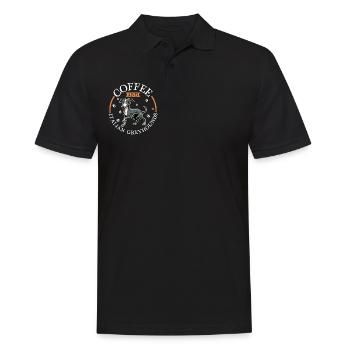Café et lévrier italien - Polo Homme - noir - Devant - Kai (181cm)